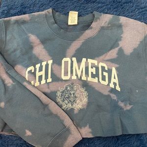 chi omega cropped tie dye crewneck